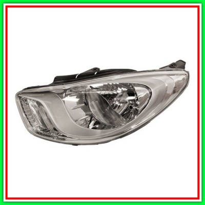 Proiettore Sinistro H4 Elettrico Cromato-Con Motore Hyundai I10 (Pa)-(Anno 2010-2013)