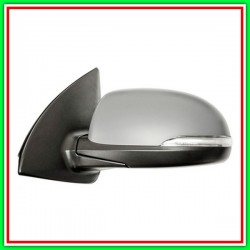 Retrovisore Sinistro Elettrico-Termico Con Primer-Con Fanale-Convesso-Cromato-8H6P Hyundai I10 (Pa)-(Anno 2010-2013)