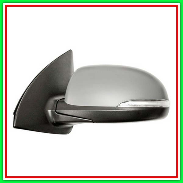 Retrovisore Sinistro Elettrico-Termico Con Primer-Con Fanale-Convesso-Cromato-8H6P Hyundai I10 (Pa)-(Anno 2010-2013)