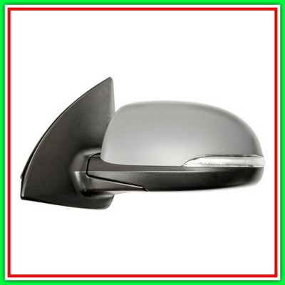 Retrovisore Sinistro Elettrico-Termico Con Primer-Con Fanale-Convesso-Cromato-8H6P Hyundai I10 (Pa)-(Anno 2010-2013)