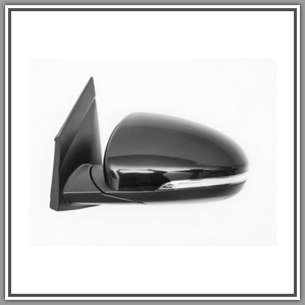 Retrovisore Sinistro Elettrico-Termico Nero-Con Fanale-Con Luce Cortesia-Chiudibile-Convesso-Cromato-10 Pins