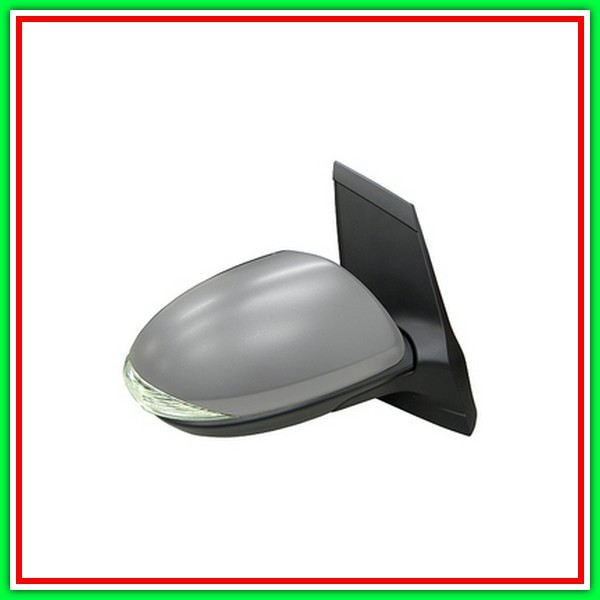 Electric Right Rearview Mirror With Primer-With Headlight-Closeable-Convex-Chrome Mod Up 10 MAZDA 2 (De)-(Year 2008-2014)