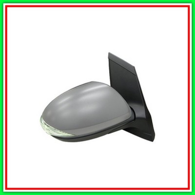 Electric Right Rearview Mirror With Primer-With Headlight-Closeable-Convex-Chrome Mod Up 10 MAZDA 2 (De)-(Year 2008-2014)