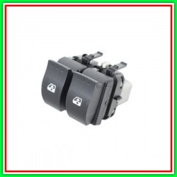 Pulsantiera Nera-2 Interruttori-Alzacristallo Porta Anteriore Sinistra-Connettore Bianco-10 Pins