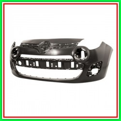 Paraurti Front Front Black-Smooth To Primerizzare-With Fog Light Seat- With Grill support RENAULT Twingo-(Year 2012-2014)