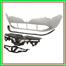 Paraurti Anteriore-Con Primer-Con Griglia-Supporto Griglia E Spoiler Renault Clio-(Anno 2012-2016)