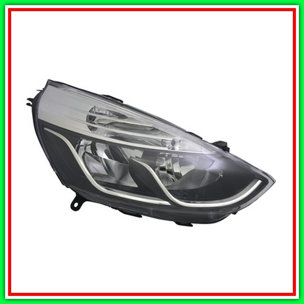 Right Projector H1-H7 Electric With Motor-Black-Chrome Edge RENAULT Clio-(Year 2012-2016)