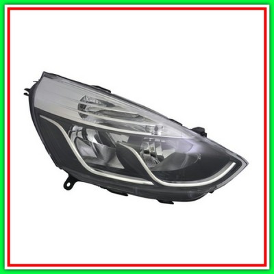 Right Projector H1-H7 Electric With Motor-Black-Chrome Edge RENAULT Clio-(Year 2012-2016)
