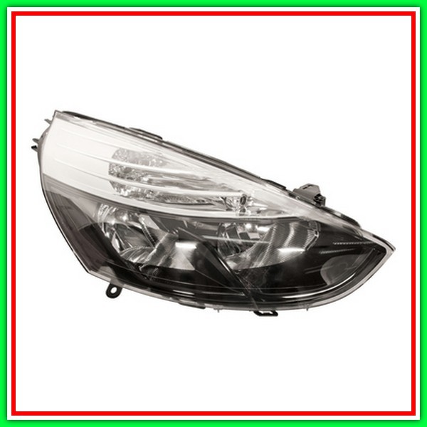 Proiettore Destro H1-H7 Elettrico Con Motore-Nero-Bordo Nero Renault Clio-(Anno 2012-2016)