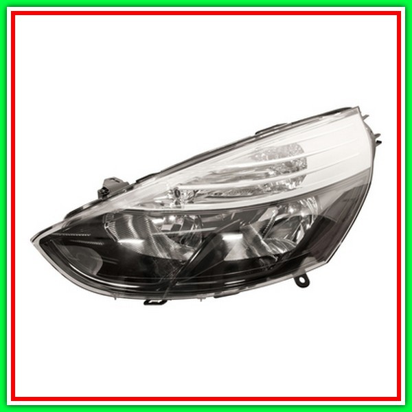 Proiettore Sinistro H1-H7 Elettrico Con Motore-Nero-Bordo Nero Renault Clio-(Anno 2012-2016)