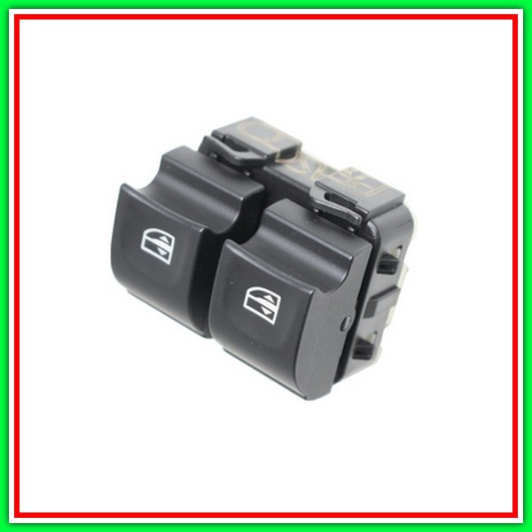 Black Push-up Button-2 Buttons-Crystal-Raiser Front Door Left-7 Pins RENAULT Clio-(Year 2012-2016)