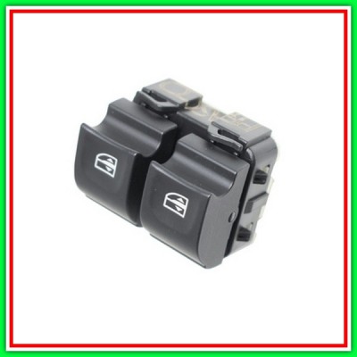 Black Push-up Button-2 Buttons-Crystal-Raiser Front Door Left-7 Pins RENAULT Clio-(Year 2012-2016)