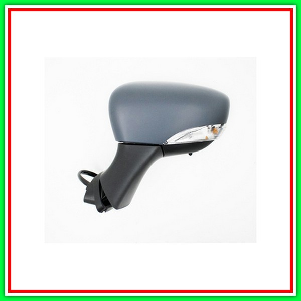 Electrical-Thermal Left Rearview Mirror With Primer-With Headlight-Aspheric-Chrome 12H7P RENAULT Clio-(Year 2012-2016)