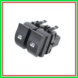 Pulsantiera Nera-2 Interruttori-Alzacristallo Porta Anteriore Destra-Connettore Nero-10 Pins Renault Megane-(Anno 2002-2005)