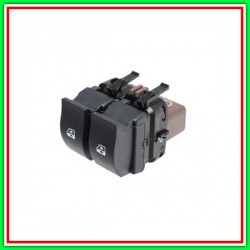 Pulsantiera Nera-2 Interruttori-Alzacristallo Porta Anteriore Sinistra-Connettore Marrone-10 Pins Renault Megane-(2002-2005)