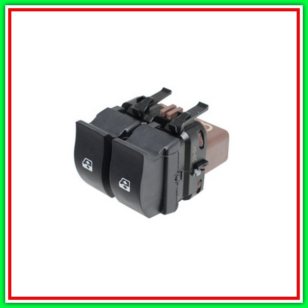 Pulsantiera Nera-2 Interruttori-Alzacristallo Porta Anteriore Sinistra-Connettore Marrone-10 Pins Renault Megane-(2002-2005)