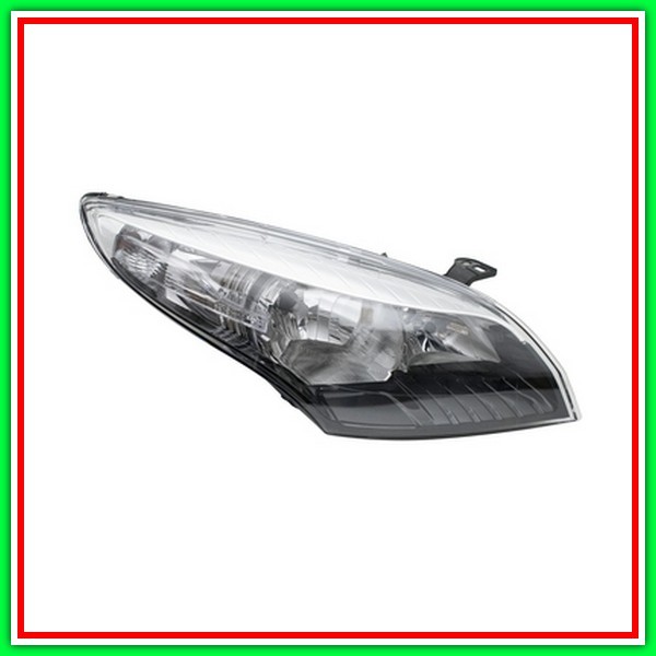 Proiettore Destro H7+H7 Elettrico-Con Motore-Cromato-Bordo Nero Renault-Megane-Mod. 04/12-02/14