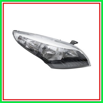 Proiettore Destro H7+H7 Elettrico-Con Motore-Cromato-Bordo Nero Renault-Megane-Mod. 04/12-02/14