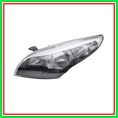 Proiettore Sinistro H7+H7 Elettrico-Con Motore-Cromato-Bordo Nero Renault-Megane-Mod. 04/12-02/14