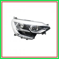 Proiettore Destro H7+H7-Elettrico Senza Motore-Con Luce Diurna-Bordo Cromato-Led Renault-Megane-Mod. 03/16-01/20