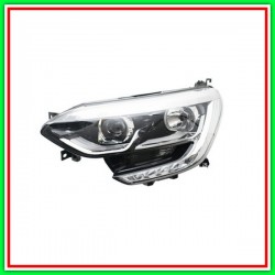 Proiettore Sinistro H7+H7-Elettrico Senza Motore-Con Luce Diurna-Bordo Cromato-Led Renault-Megane-Mod. 03/16-01/20
