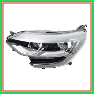Proiettore Destro H7+H7-Elettrico Senza Motore-Con Luce Diurna-Bordo Nero-Led Renault-Megane-Mod. 03/16-01/20