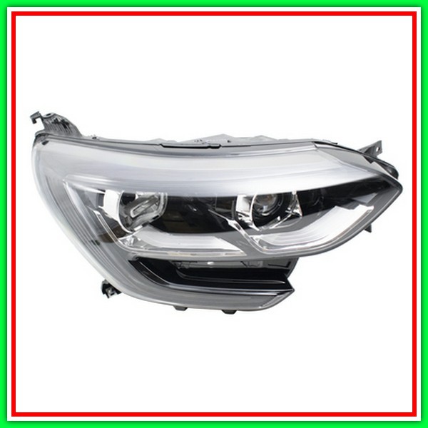 Proiettore Sinistro H7+H7-Elettrico Senza Motore-Con Luce Diurna-Bordo Nero-Led Renault-Megane-Mod. 03/16-01/20
