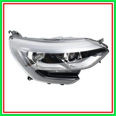 Proiettore Sinistro H7+H7-Elettrico Senza Motore-Con Luce Diurna-Bordo Nero-Led Renault-Megane-Mod. 03/16-01/20