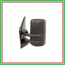 Retrovisore Sinistro Manuale Nero-Convesso-Cromato-Braccio Corto Renault Master-(Anno 1998-2003)