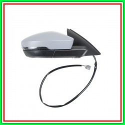 Retrovisore Destro Elettrico-Termico-Con Primer-Con Fanale-Convesso-Cromato Skoda Octavia-(Anno 2013-2016)