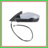 Retrovisore Sinistro Elettrico-Termico Con Primer-Con Fanale-Convesso-Cromato Skoda Octavia-(Anno 2013-2016)