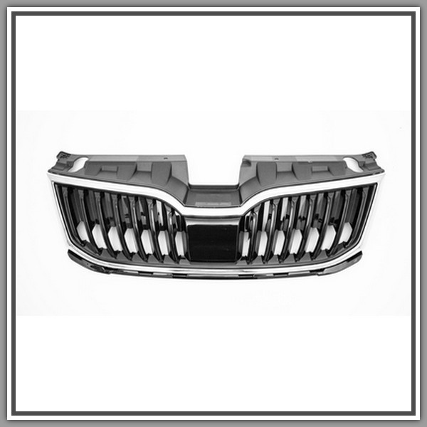 Lucida Black Radiator Grille With Chrome Molding SKODA Octavia-(Year 2017-2020)