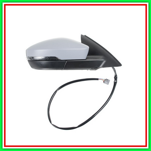 Retrovisore Destro Elettrico-Termico-Con Primer-Con Fanale-Convesso-Cromato Skoda Octavia-(Anno 2017-2020)