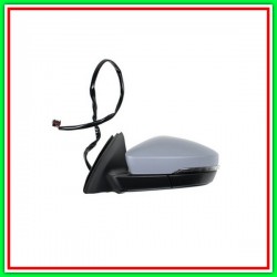 Retrovisore Sinistro Elettrico-Termico Con Primer-Con Fanale-Chiudibile-Con Luce Cortesia-Convesso-Cromato