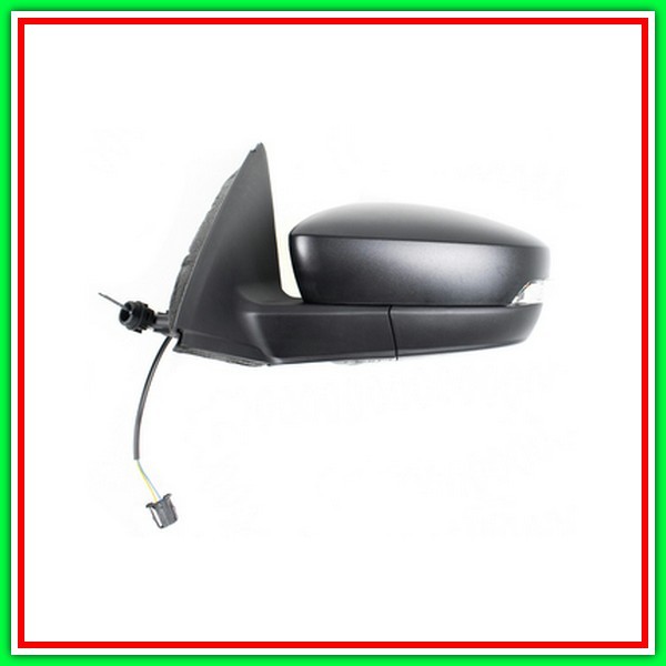 Left Rearview Mirror A Cables-Black-With Headlight-Convex-Chrome SKODA Fabia-(Year 2015 Onwards)