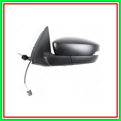 Left Rearview Mirror A Cables-Black-With Headlight-Convex-Chrome SKODA Fabia-(Year 2015 Onwards)