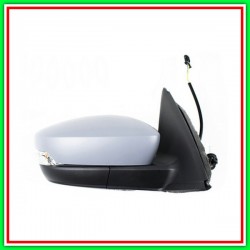 Right Cable Rearview Mirror With Primer-Con Headlight-Convex-Chrome SKODA Fabia-(Year 2015 Onwards)