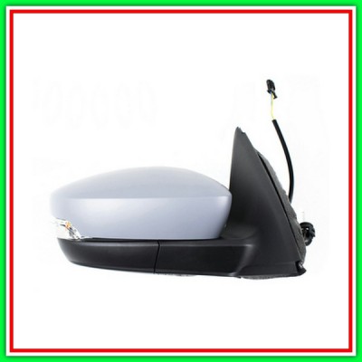 Retrovisore Destro A Cavi Con Primer-Con Fanale-Convesso-Cromato Skoda Fabia-(Anno 2015 In Poi)