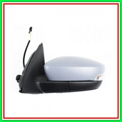Retrovisore Sinistro A Cavi Con Primer-Con Fanale-Convesso-Cromato Skoda Fabia-(Anno 2015 In Poi)