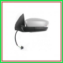 Retrovisore Sinistro Elettrico-Termico Con Primer-Con Fanale-Convesso-Cromato Skoda Fabia-(Anno 2015 In Poi)