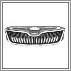Black Radiator Grille With Chrome Frame SKODA Rapid-(Year 2012-2016)