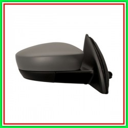 Right Cable Rearview Mirror With Primer-Convex-Chrome SKODA Rapid-(Year 2012-2016)