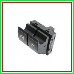 Black Button-2 Switches-High-Crystal Front Door Left-With Red Lights-4 Pins SKODA Yeti (5L)-(Year 2013 Onwards)