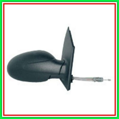 Retrovisore Destro A Cavi-Nero-Convesso-Cromato Smart City Coupe-(Anno 1998-2002)