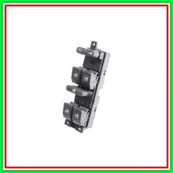 Pulsantiera Nera-4 Interruttori-Alzacristallo Porta Anteriore Sinistra-9 Pins Seat Toledo-(Anno 2005-2008)
