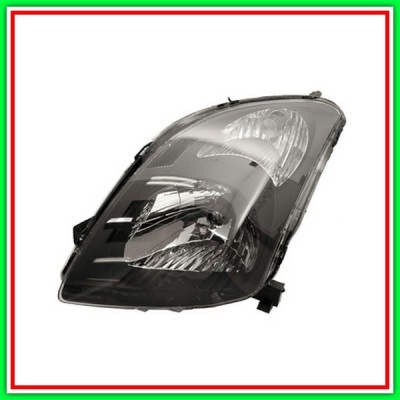 Proiettore Sinistro H4 Manuale Senza Motore-Nero Suzuki Swift-(Anno 2005-2006)