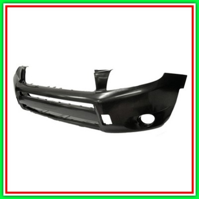 Paraurti Anteriore Nero-Liscio Da Primerizzare-Senza Fori Parafanghini Toyota Rav 4-(Anno 2006-2009)