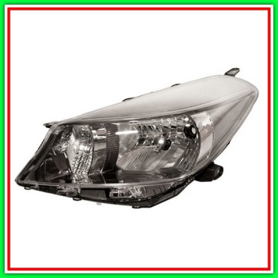 Left Projector Mod H4 Electric-Without Engine-Dark Chrome TOYOTA Yaris-(Year 2011-2014)