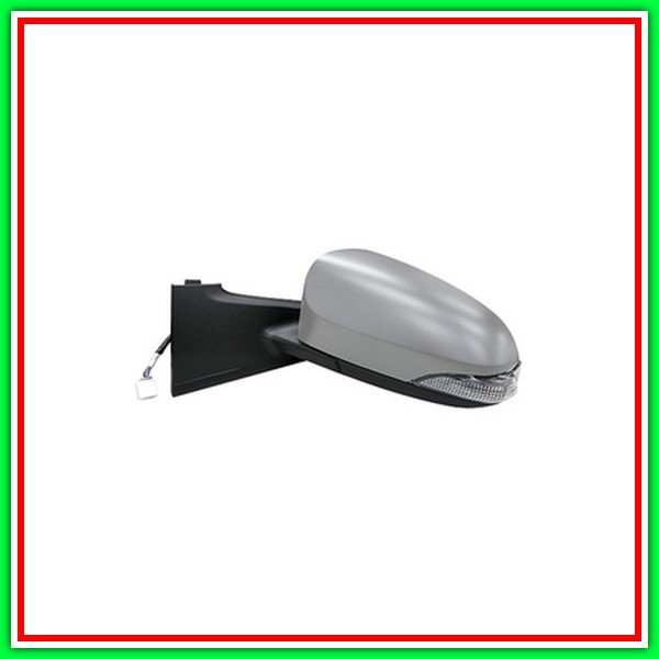 Retrovisore Sinistro Elettrico-Termico Con Primer-Con Fanale-Convesso-Cromato 7H5P Toyota Yaris-(Anno 2011-2014)