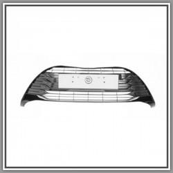 Central Grid Paraurti-Black Glossy-With Hook cover cap TOYOTA Yaris-(Year 2017-2020)